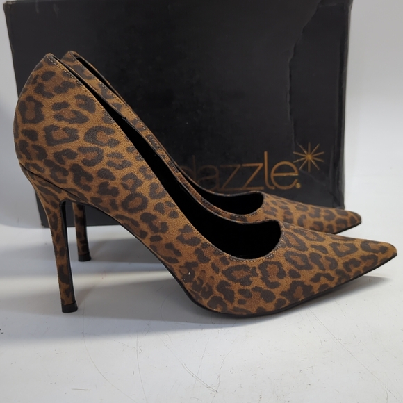 Shoedazzle Naomi Classic Pointed Toe Pumps Size 10 Brown Leopard main image 4